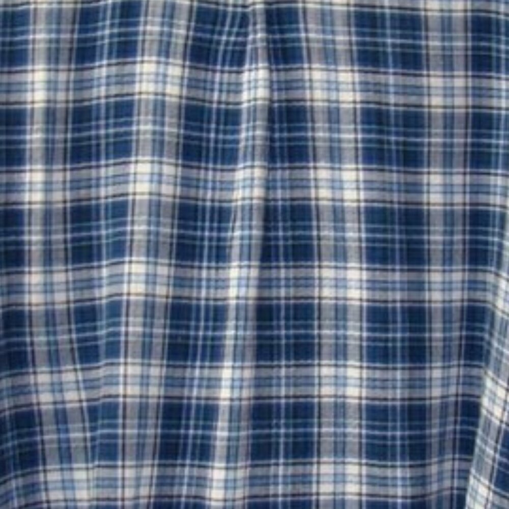 Kut from the Kloth Blue & White Plaid Long Sleeve Snap Front Shirt Size Medium - Picture 11 of 11